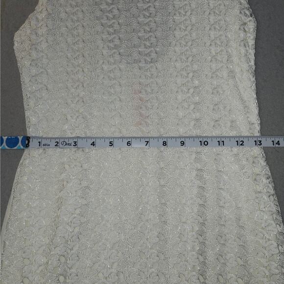 Gilli Dress Womens Small White Mini Dress Lace Overlay Stretch Flowy Cottagecore - Picture 10 of 13